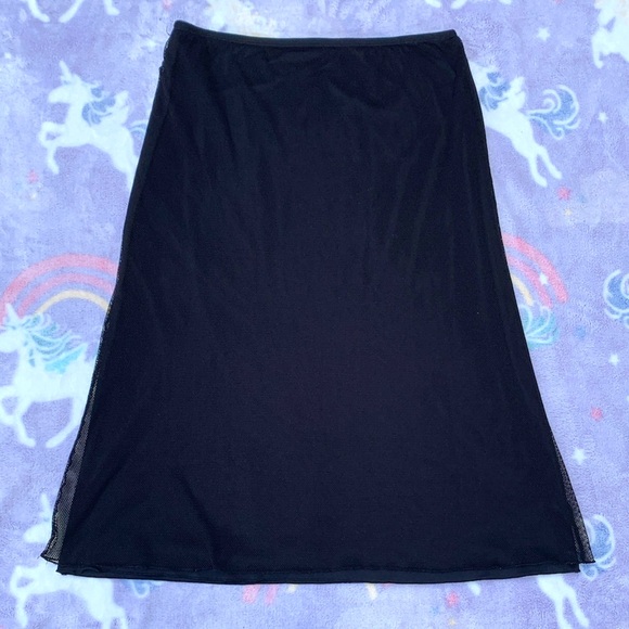 Vintage Dresses & Skirts - Vintage 90’s Goth Fishnet Midi Skirt